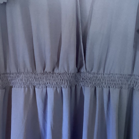 BloomChic Blue Flutter Sleeve Elastic Waist Laser Cut Hem Dress Size 28 - Picture 4 of 7